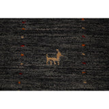 Tribal Gabbeh Indian Area Rug Handmade Grey Wool Carpet - 8'4" x 9'9"