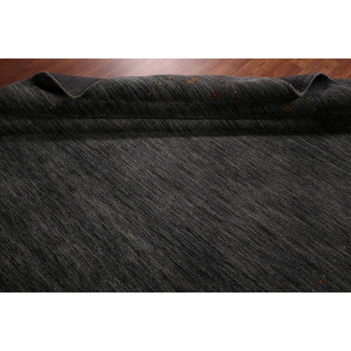 Tribal Gabbeh Indian Area Rug Handmade Grey Wool Carpet - 8'4" x 9'9"