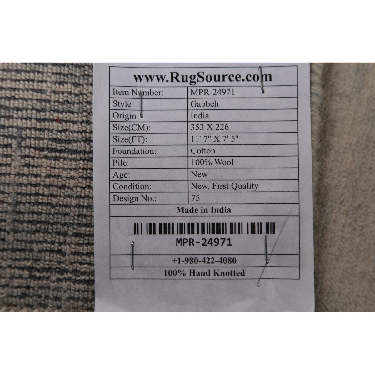 Tribal Gabbeh Indian Area Rug Handmade Wool Carpet - 7'5" x 11'7"