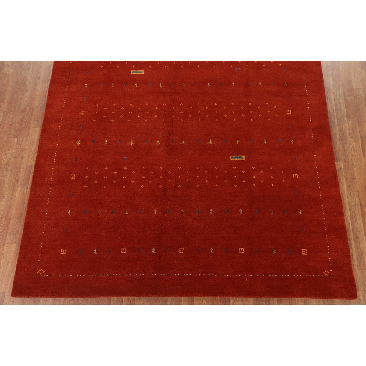 Tribal Gabbeh Oriental Area Rug Hand-knotted Wool Carpet - 7'11" x 9'11"