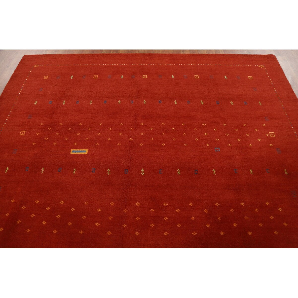 Tribal Gabbeh Oriental Area Rug Hand-knotted Wool Carpet - 7'11" x 9'11"