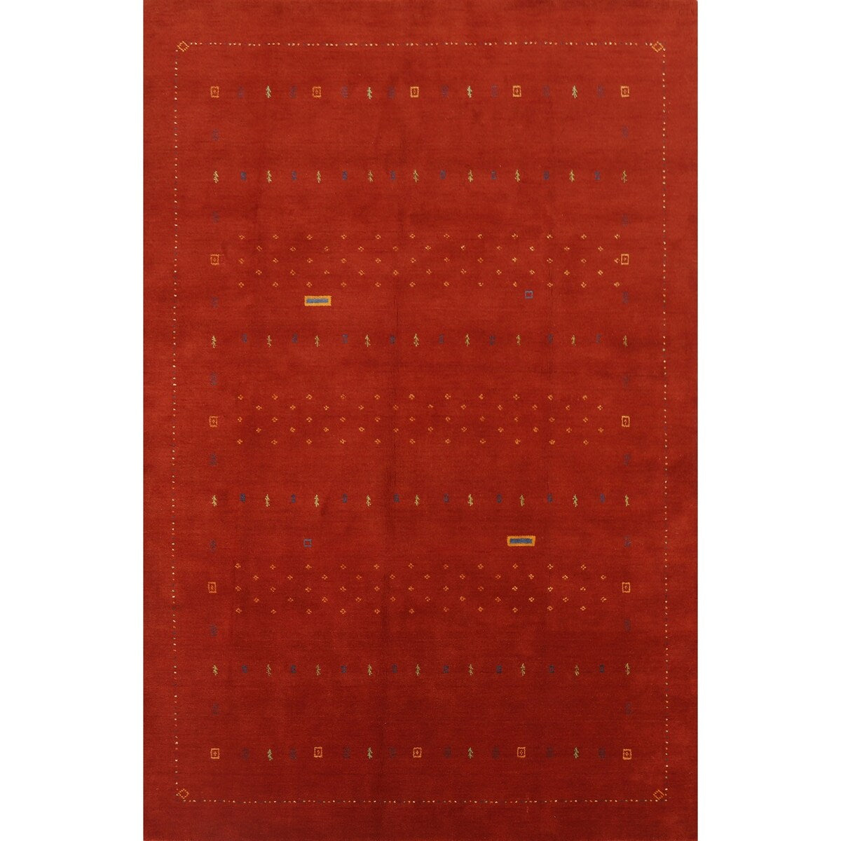 Tribal Gabbeh Oriental Area Rug Hand-knotted Wool Carpet - 7'11" x 9'11"