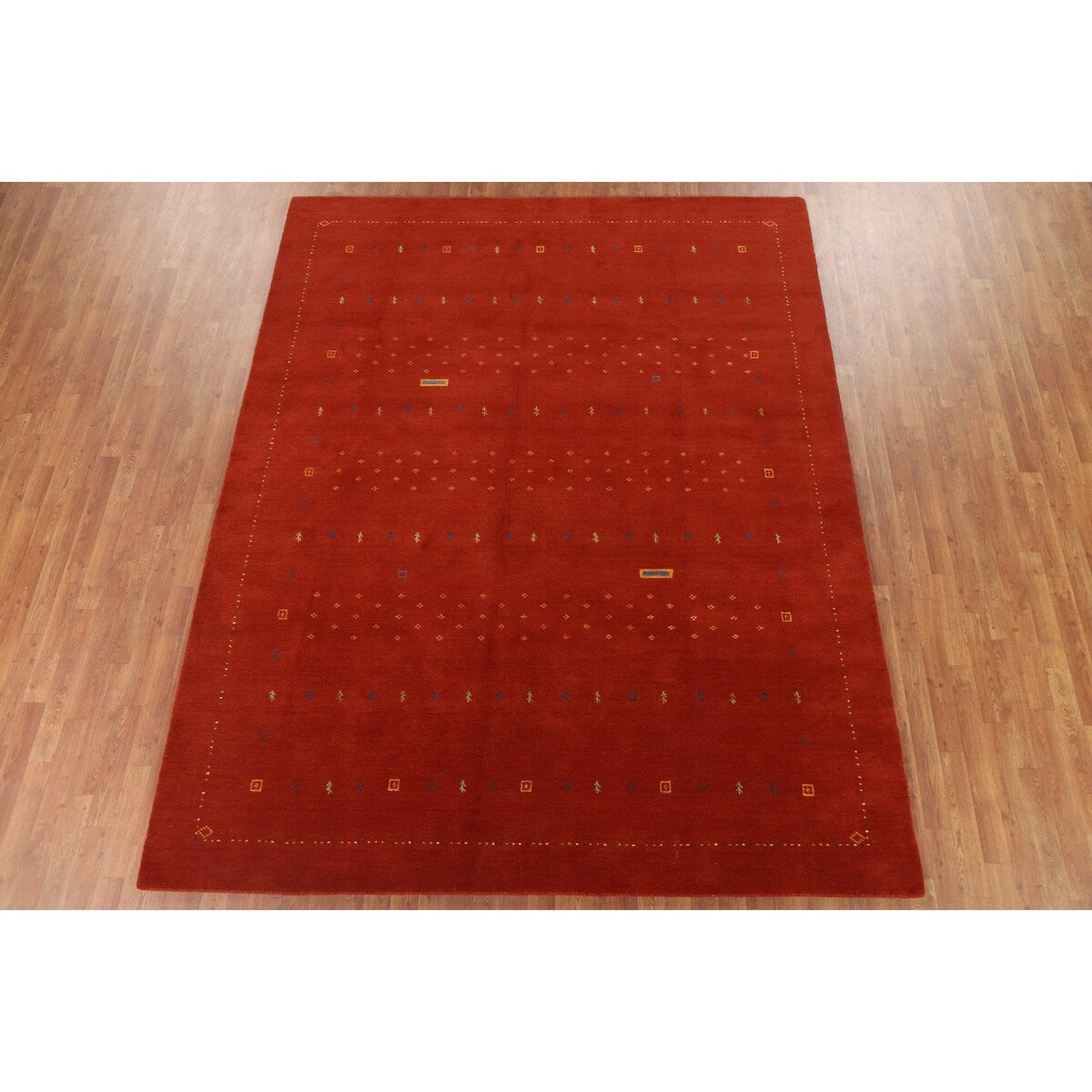 Tribal Gabbeh Oriental Area Rug Hand-knotted Wool Carpet - 7'11" x 9'11"