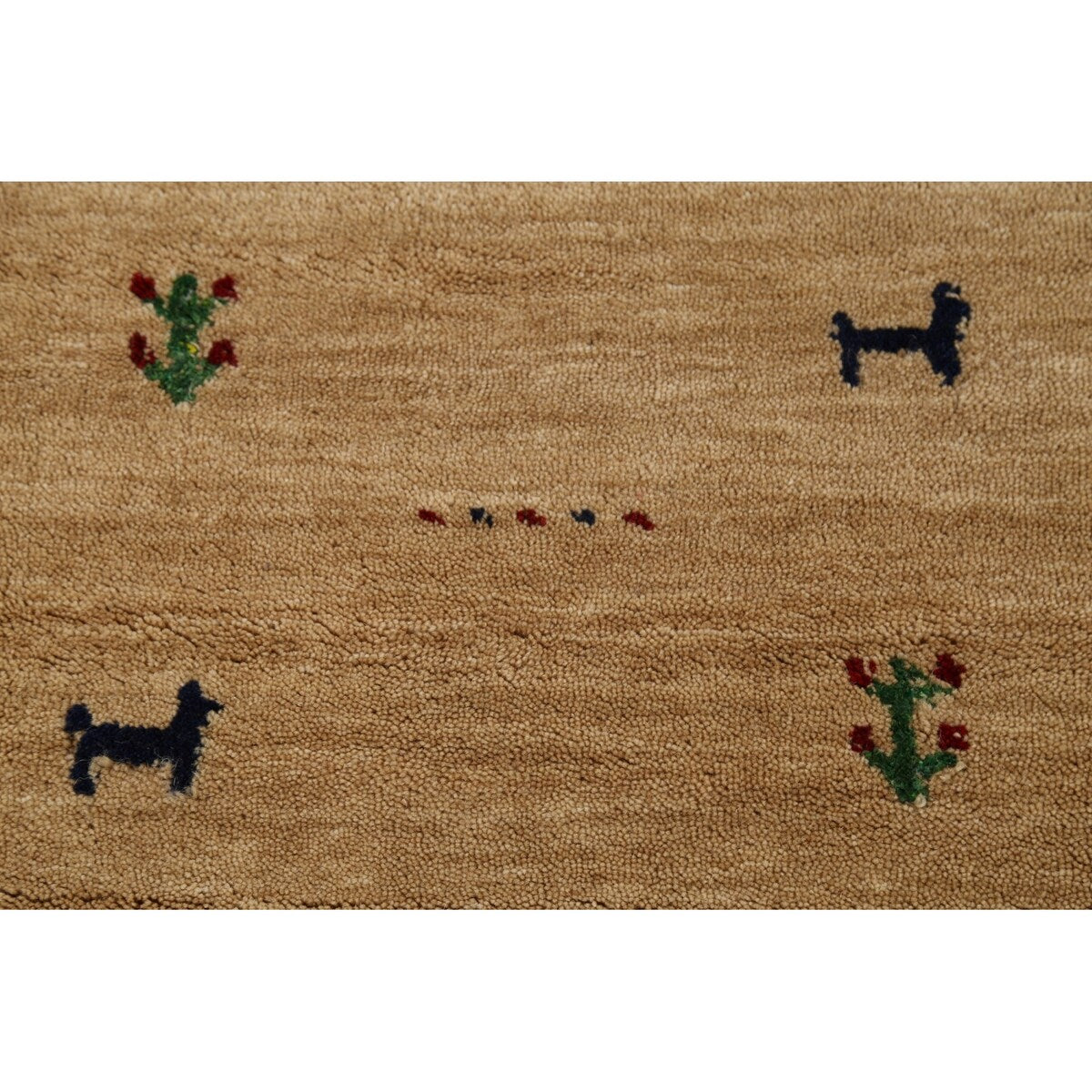 Tribal Gabbeh Oriental Area Rug Handmade Yellow Wool Carpet - 4'9"x 6'5"