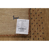 Tribal Gabbeh Oriental Area Rug Handmade Yellow Wool Carpet - 4'9"x 6'5"