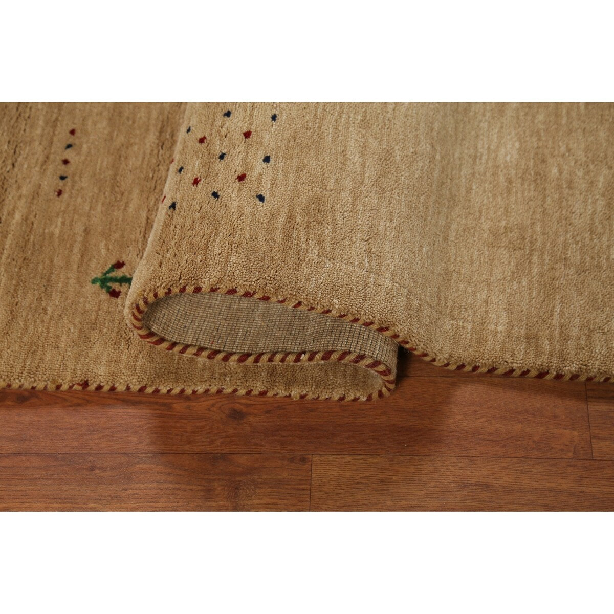Tribal Gabbeh Oriental Area Rug Handmade Yellow Wool Carpet - 4'9"x 6'5"