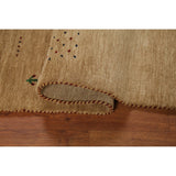 Tribal Gabbeh Oriental Area Rug Handmade Yellow Wool Carpet - 4'9"x 6'5"