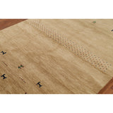 Tribal Gabbeh Oriental Area Rug Handmade Yellow Wool Carpet - 4'9"x 6'5"