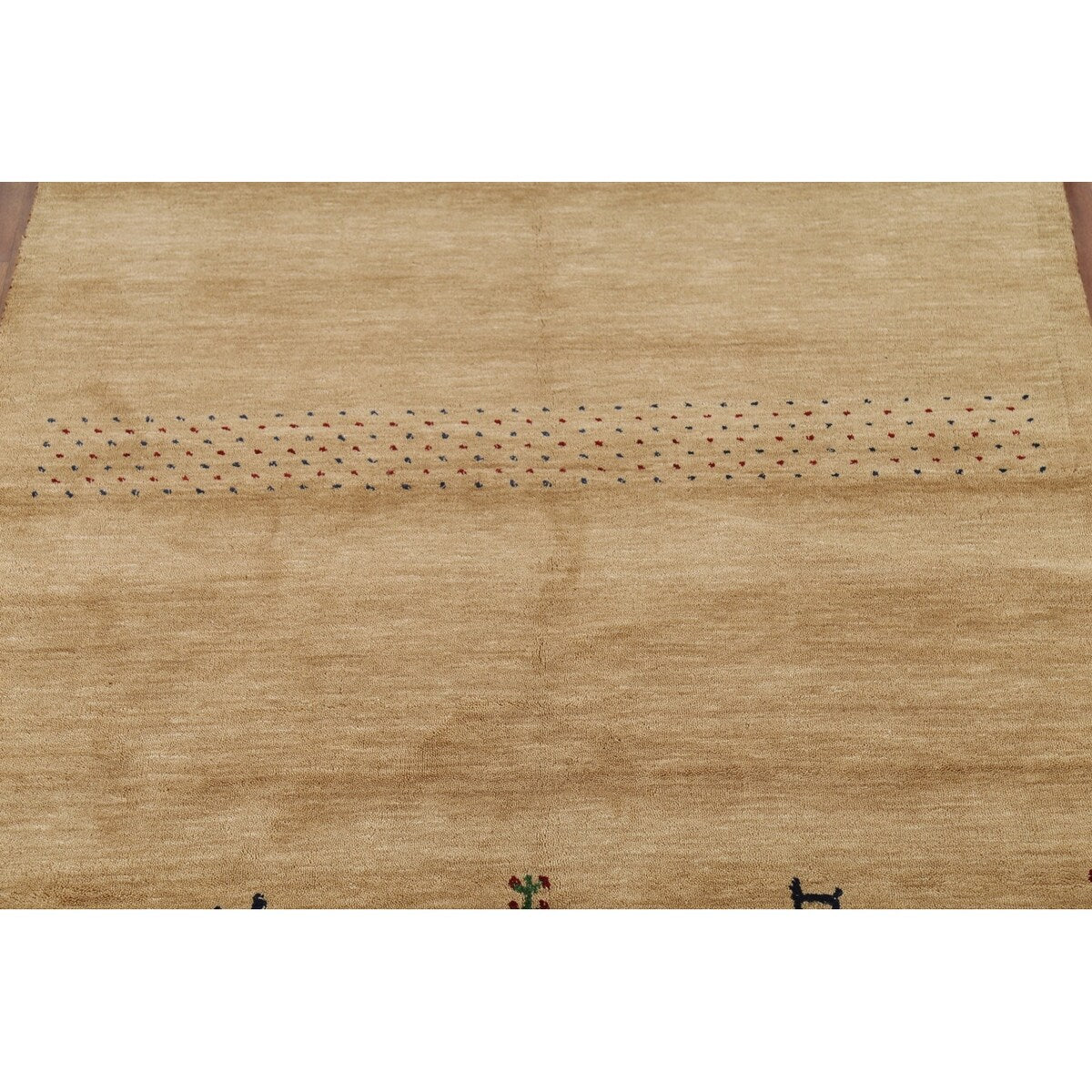 Tribal Gabbeh Oriental Area Rug Handmade Yellow Wool Carpet - 4'9"x 6'5"