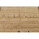 Tribal Gabbeh Oriental Area Rug Handmade Yellow Wool Carpet - 4'9"x 6'5"