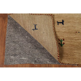 Tribal Gabbeh Oriental Area Rug Handmade Yellow Wool Carpet - 4'9"x 6'5"