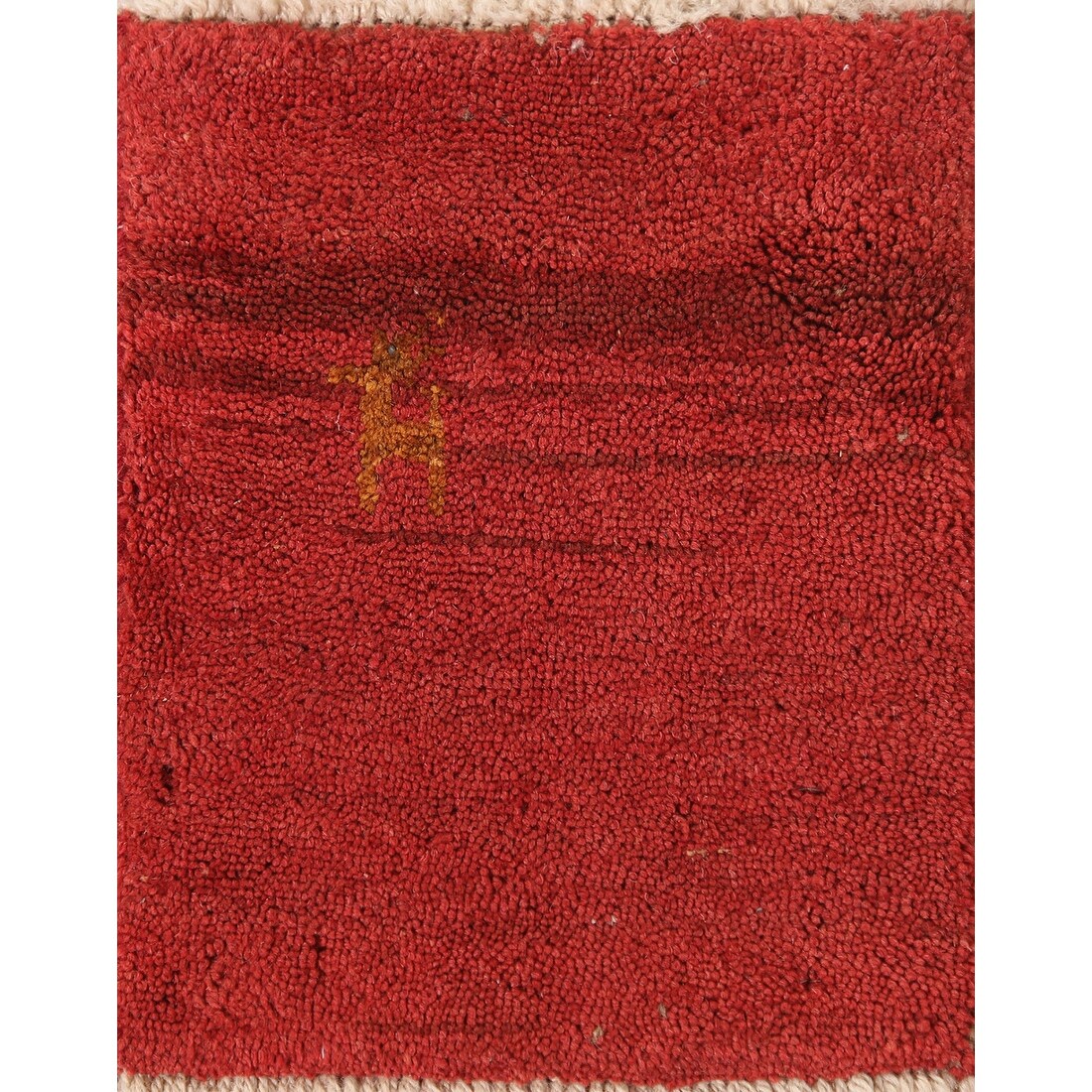 Tribal Gabbeh Persian Square Rug Hand-Knotted Wool Carpet - 1'5" x 1'5"