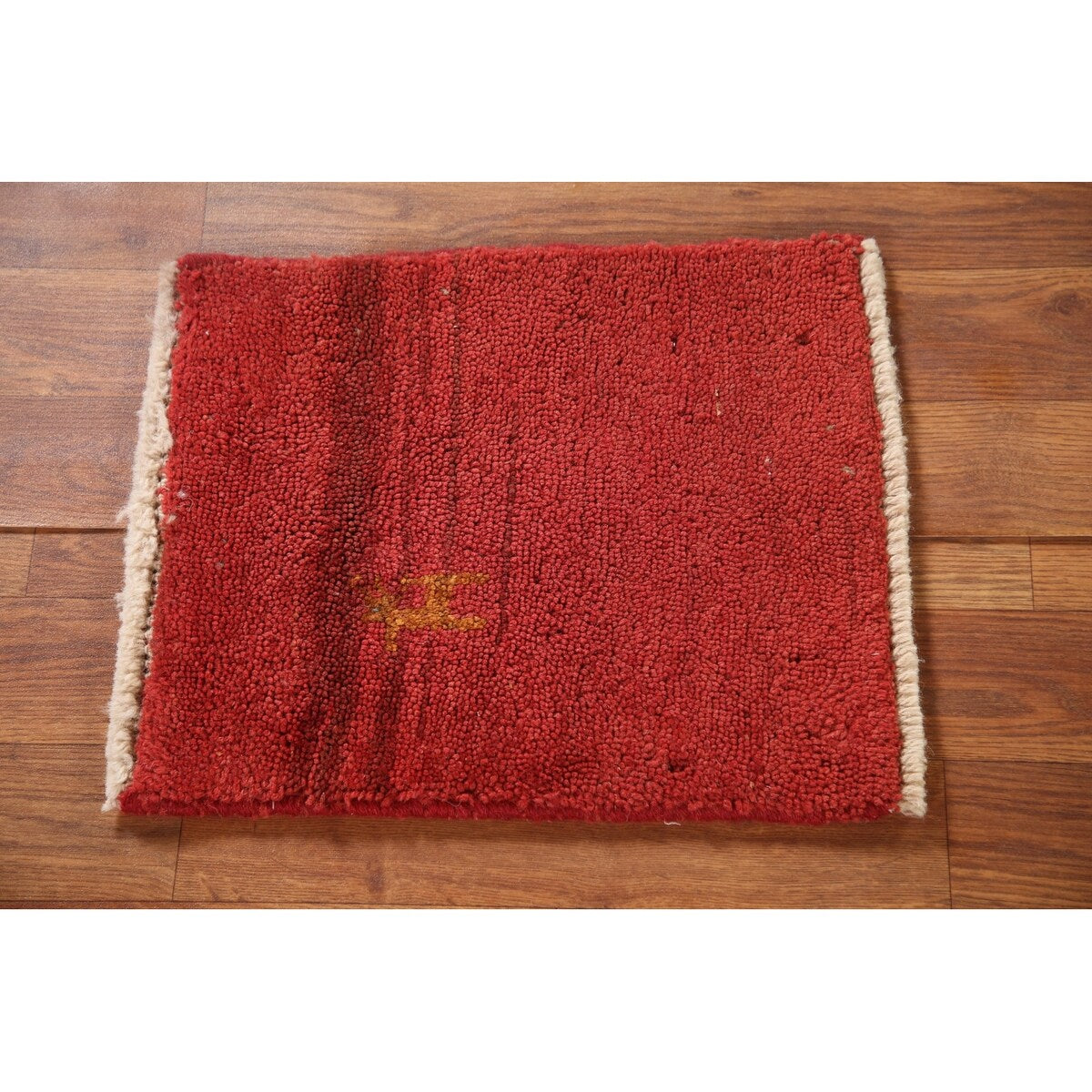 Tribal Gabbeh Persian Square Rug Hand-Knotted Wool Carpet - 1'5" x 1'5"