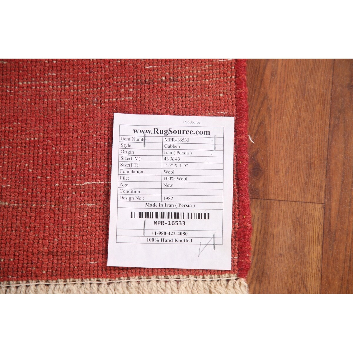 Tribal Gabbeh Persian Square Rug Hand-Knotted Wool Carpet - 1'5" x 1'5"