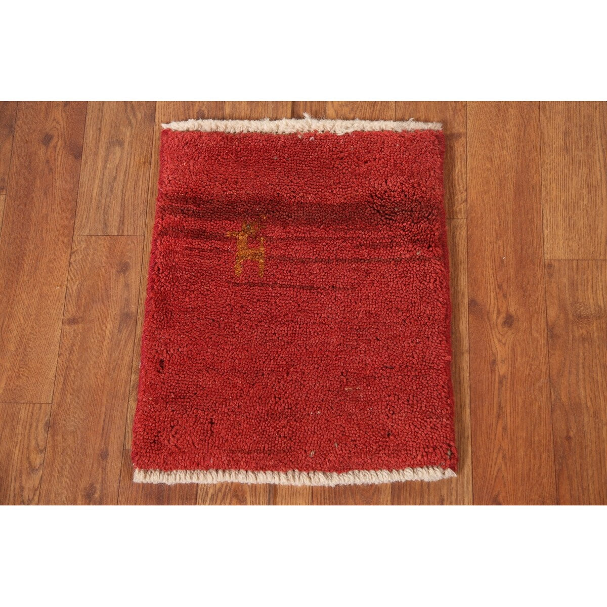 Tribal Gabbeh Persian Square Rug Hand-Knotted Wool Carpet - 1'5" x 1'5"
