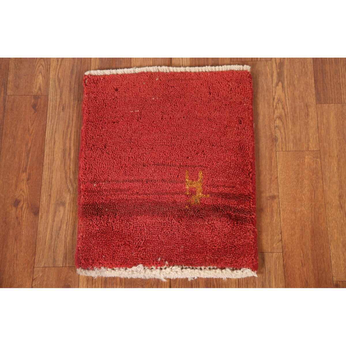 Tribal Gabbeh Persian Square Rug Hand-Knotted Wool Carpet - 1'5" x 1'5"