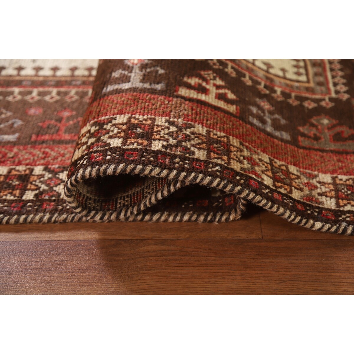 Tribal Gabbeh Persian Vintage Area Rug Hand-knotted Beige Wool Carpet - 4'5"x 7'2"