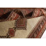 Tribal Gabbeh Persian Vintage Area Rug Hand-knotted Beige Wool Carpet - 4'5"x 7'2"