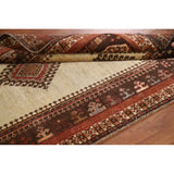 Tribal Gabbeh Persian Vintage Area Rug Hand-knotted Beige Wool Carpet - 4'5"x 7'2"