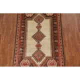 Tribal Gabbeh Persian Vintage Area Rug Hand-knotted Beige Wool Carpet - 4'5"x 7'2"