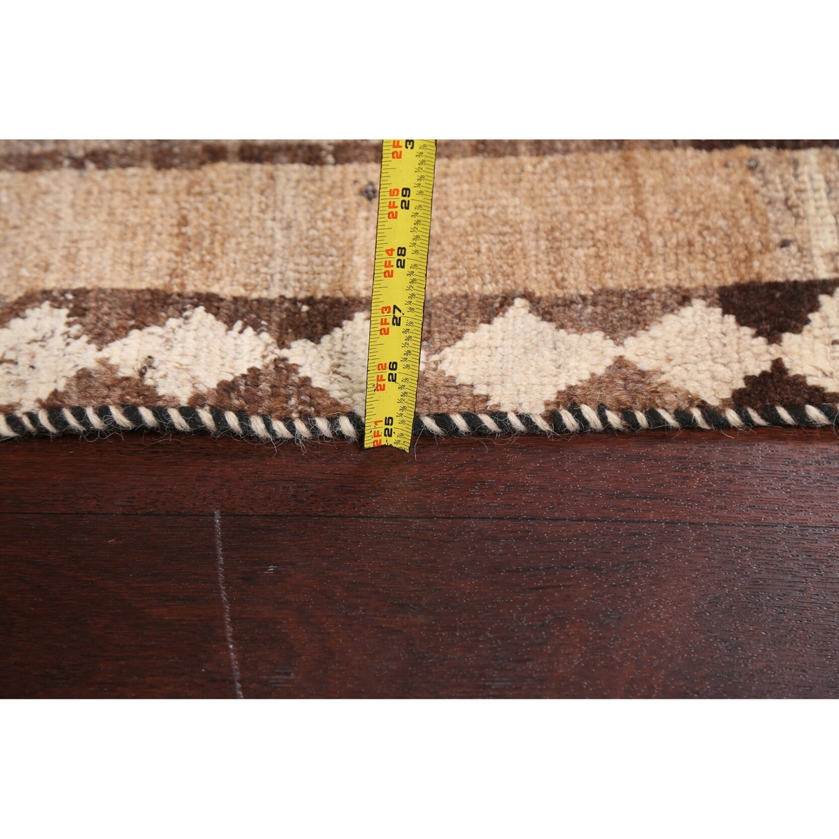 Tribal Geometric Gabbeh Persian Wool Area Rug Handmade Foyer Carpet - 3'10" x 6'6"