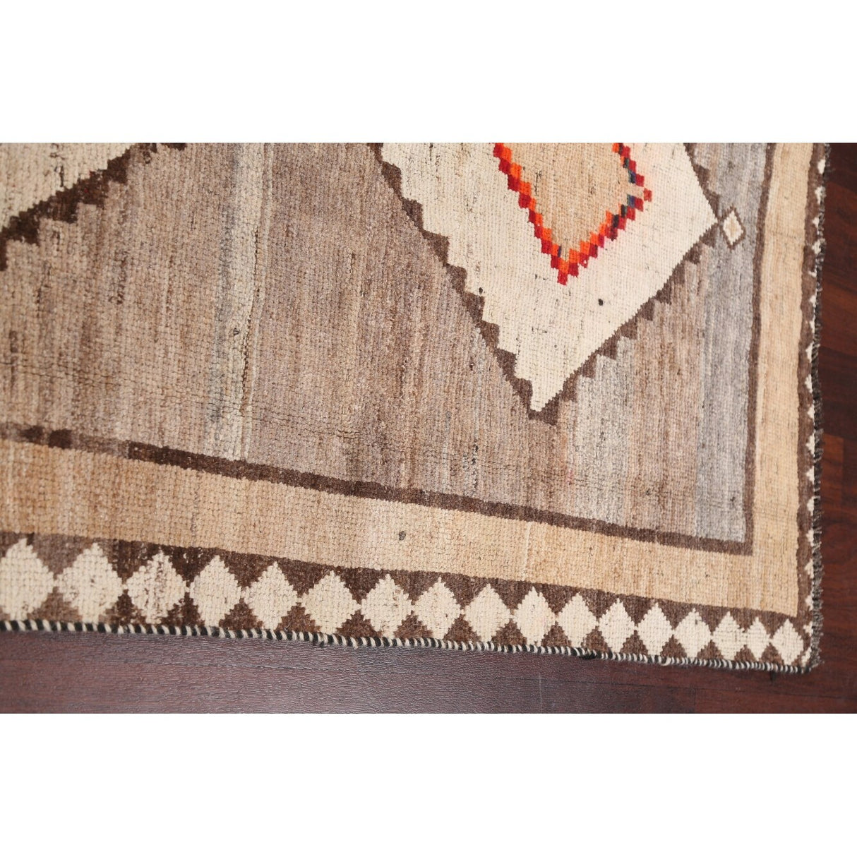 Tribal Geometric Gabbeh Persian Wool Area Rug Handmade Foyer Carpet - 3'10" x 6'6"