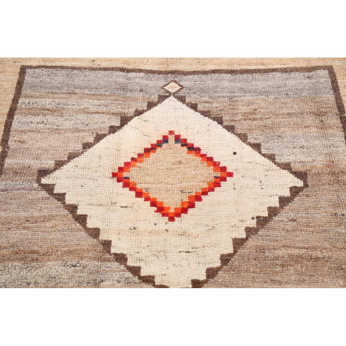 Tribal Geometric Gabbeh Persian Wool Area Rug Handmade Foyer Carpet - 3'10" x 6'6"