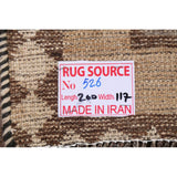 Tribal Geometric Gabbeh Persian Wool Area Rug Handmade Foyer Carpet - 3'10" x 6'6"