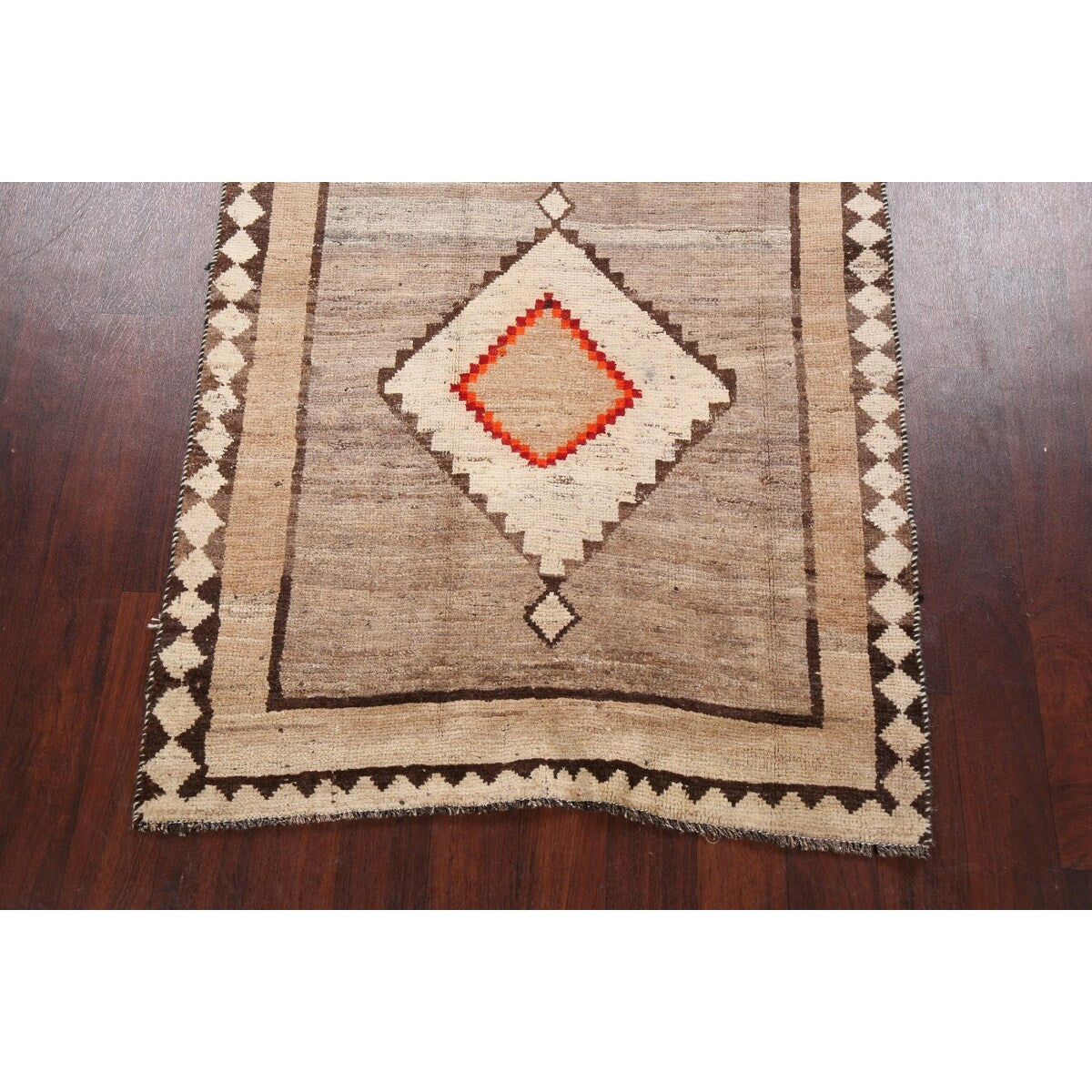 Tribal Geometric Gabbeh Persian Wool Area Rug Handmade Foyer Carpet - 3'10" x 6'6"