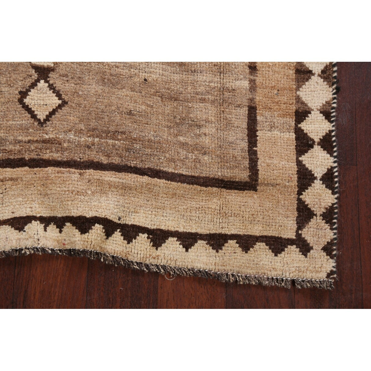 Tribal Geometric Gabbeh Persian Wool Area Rug Handmade Foyer Carpet - 3'10" x 6'6"