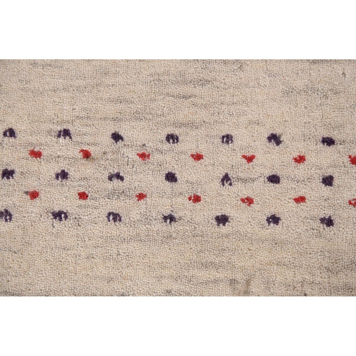 Tribal Ivory Gabbeh Oriental Foyer Rug Hand-Knotted Wool Carpet - 2'0" x 3'11"