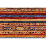 Tribal Khurgeen Lula Red Blue Wool Rug - 5'7 x 8'2 - 5'7" x 8'2"