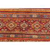 Tribal Khurgeen Lula Red Blue Wool Rug - 5'7 x 8'2 - 5'7" x 8'2"