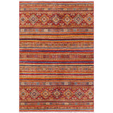 Tribal Khurgeen Lula Red Blue Wool Rug - 5'7 x 8'2 - 5'7" x 8'2"