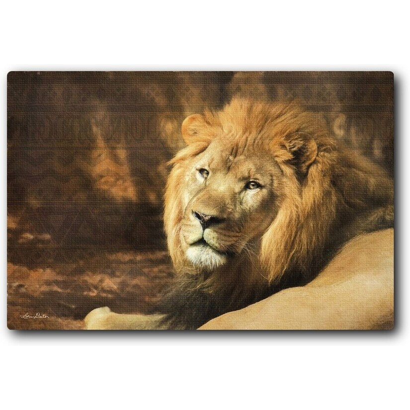 Tribal Lion 20x16 Gallery Wrapped Stretched Canvas