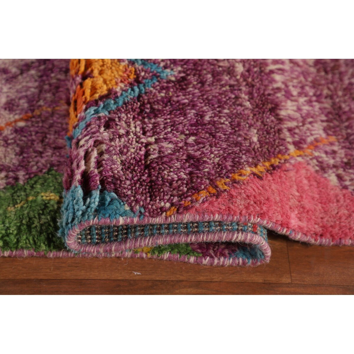 Tribal Moroccan Oriental Large Area Rug Handmade Wool Carpet - 9'6" x 14'8"
