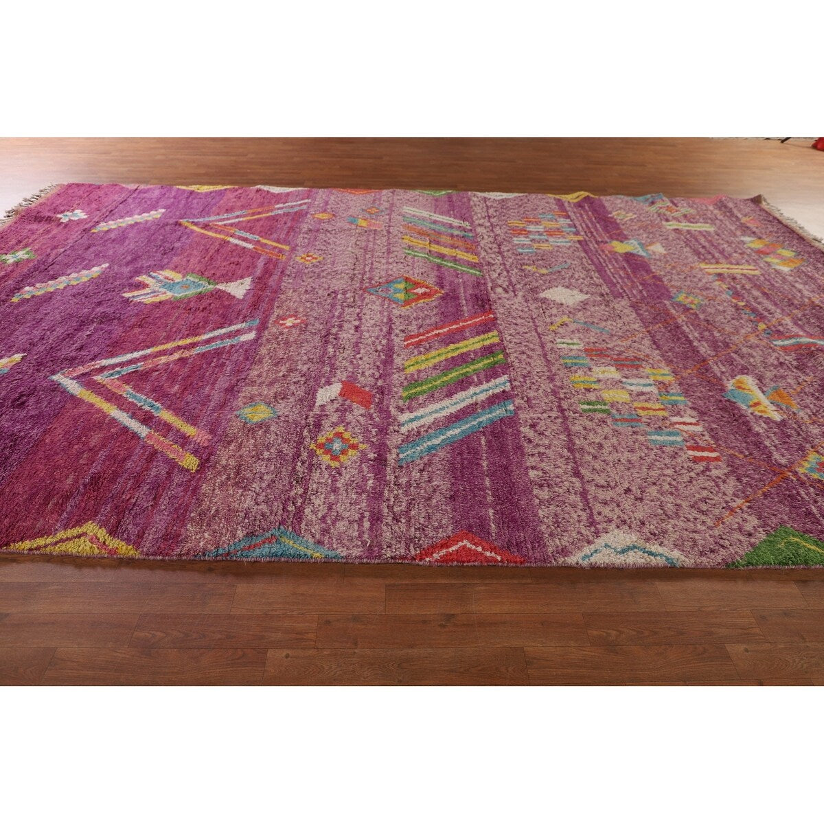 Tribal Moroccan Oriental Large Area Rug Handmade Wool Carpet - 9'6" x 14'8"