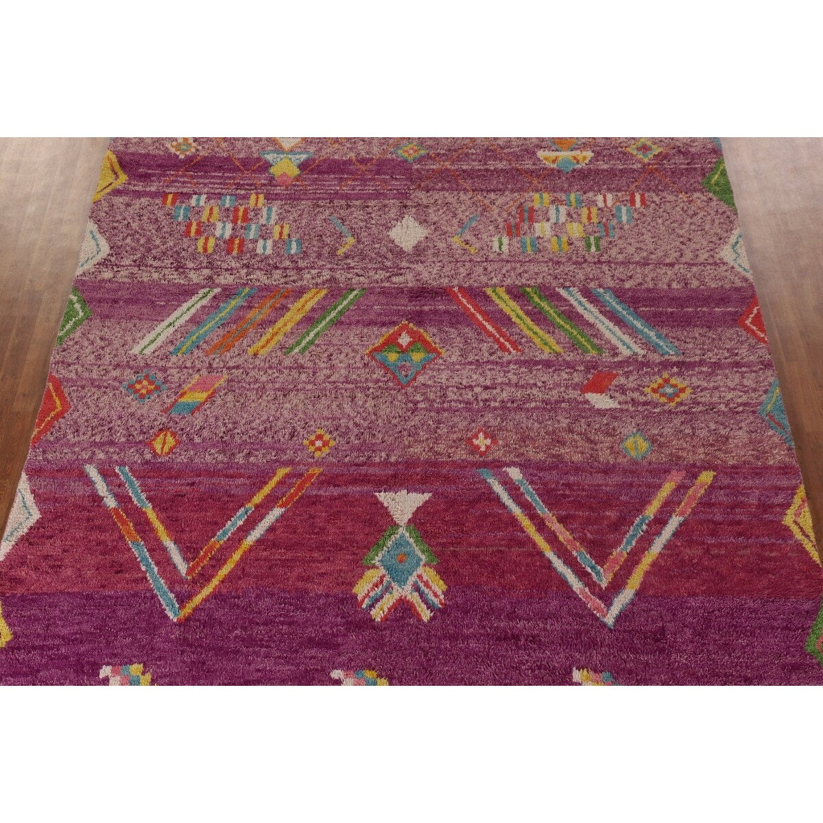 Tribal Moroccan Oriental Large Area Rug Handmade Wool Carpet - 9'6" x 14'8"