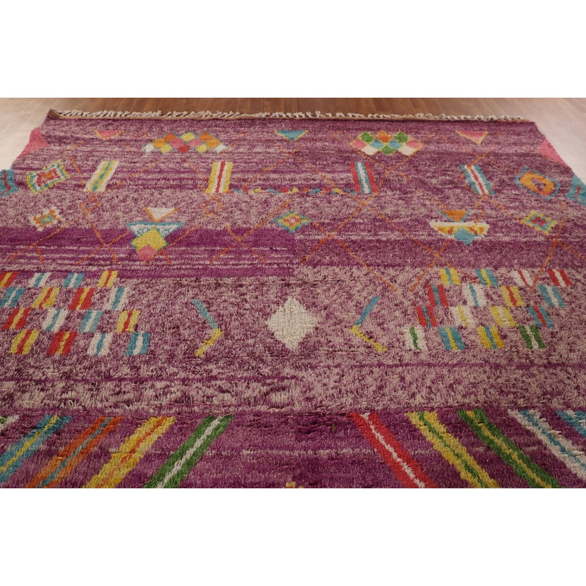 Tribal Moroccan Oriental Large Area Rug Handmade Wool Carpet - 9'6" x 14'8"