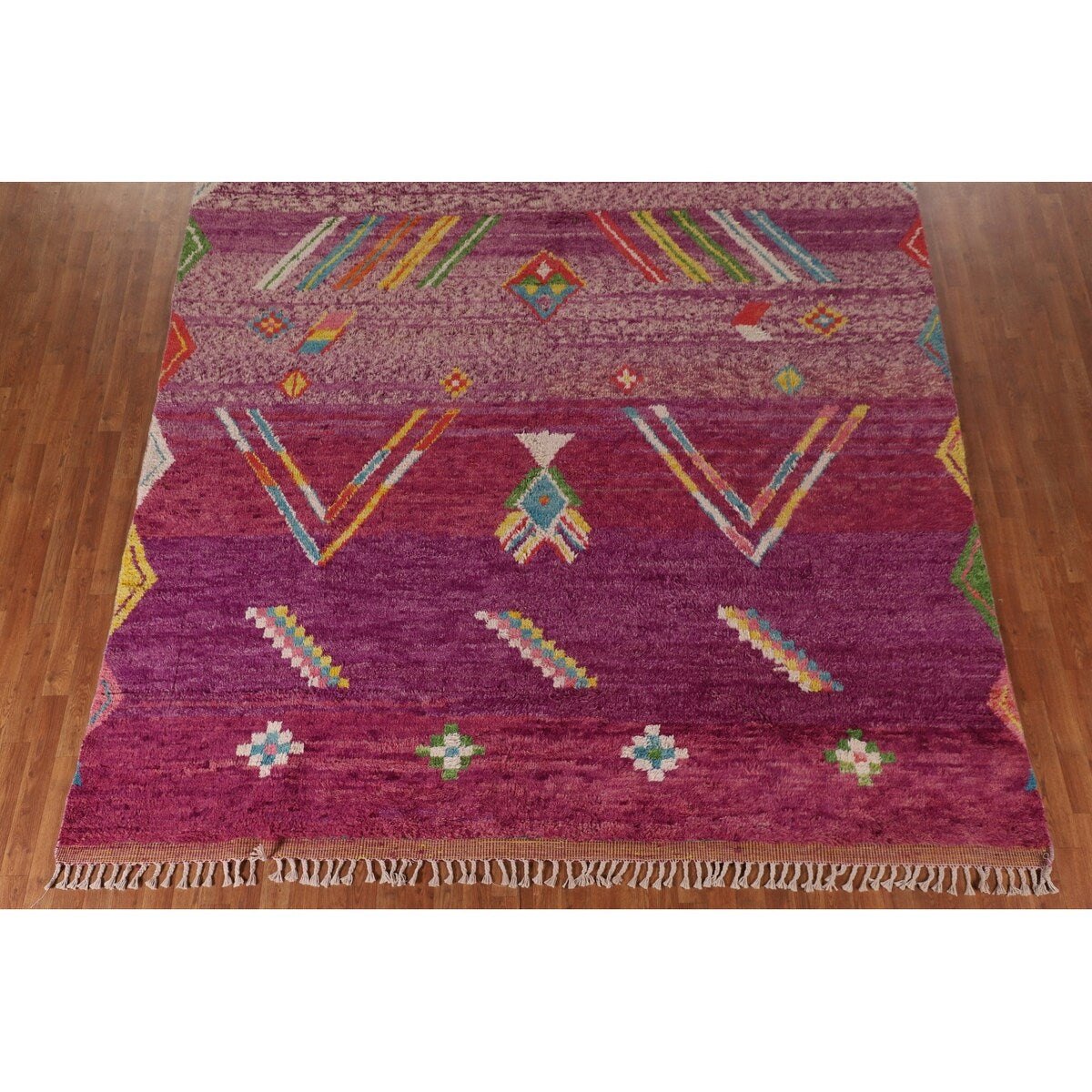 Tribal Moroccan Oriental Large Area Rug Handmade Wool Carpet - 9'6" x 14'8"