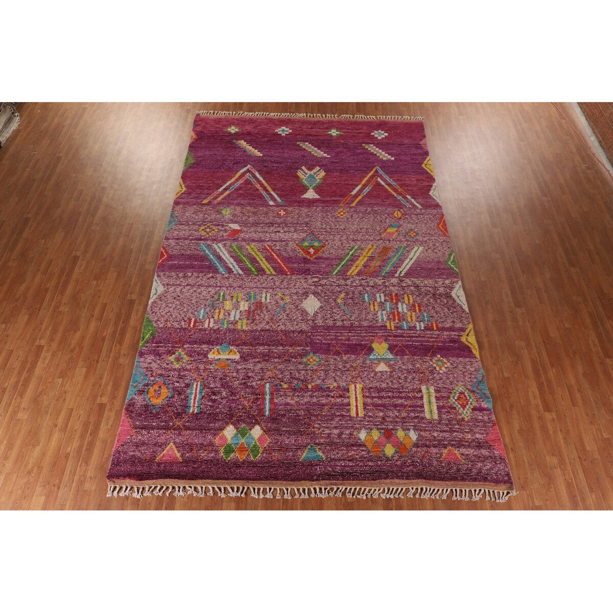 Tribal Moroccan Oriental Large Area Rug Handmade Wool Carpet - 9'6" x 14'8"