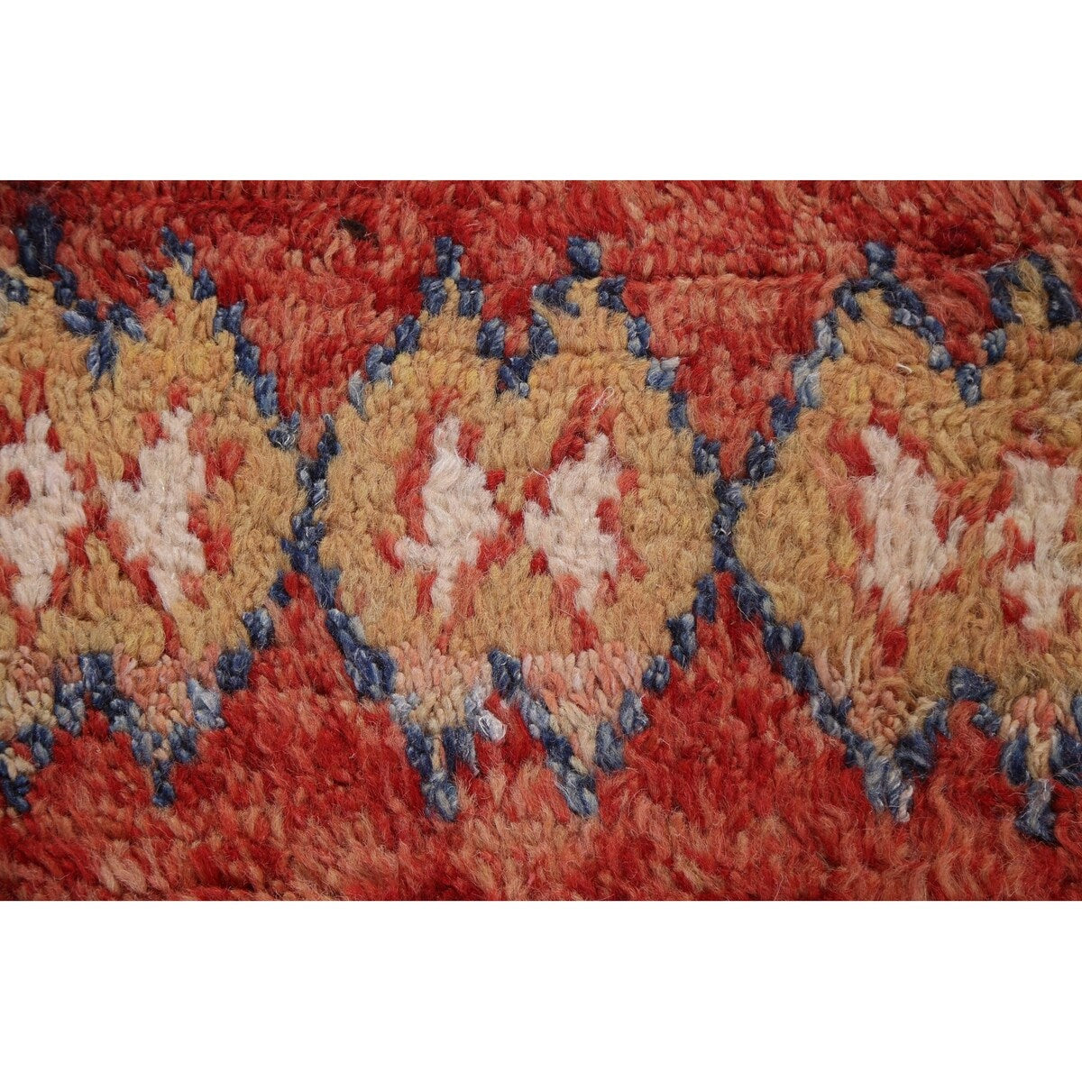 Tribal Moroccan Oriental Runner Rug Wool Hand-knotted Geometric Carpet - 1'10" x 10'7"