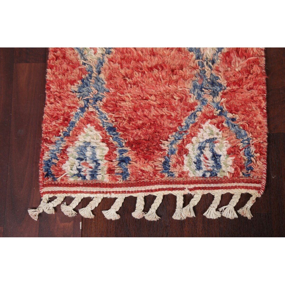 Tribal Moroccan Oriental Runner Rug Wool Hand-knotted Geometric Carpet - 1'10" x 10'7"