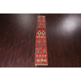 Tribal Moroccan Oriental Runner Rug Wool Hand-knotted Geometric Carpet - 1'10" x 10'7"