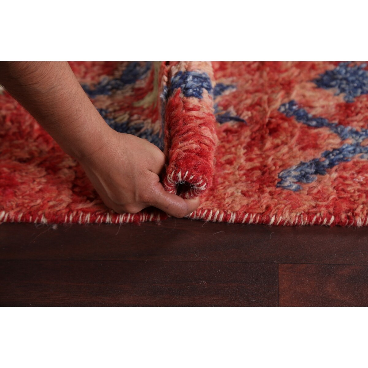 Tribal Moroccan Oriental Runner Rug Wool Hand-knotted Geometric Carpet - 1'10" x 10'7"