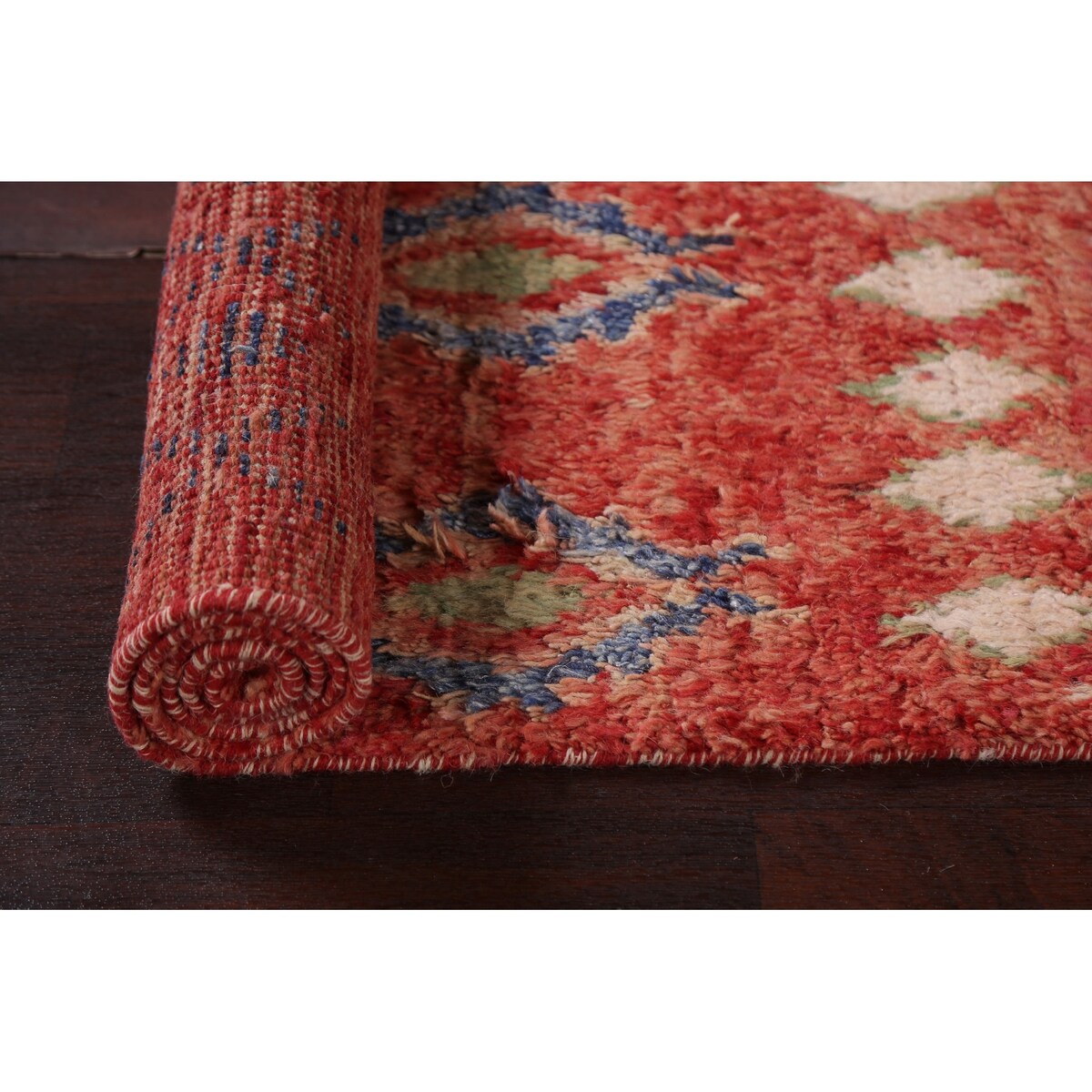 Tribal Moroccan Oriental Runner Rug Wool Hand-knotted Geometric Carpet - 1'10" x 10'7"
