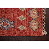 Tribal Moroccan Oriental Runner Rug Wool Hand-knotted Geometric Carpet - 1'10" x 10'7"
