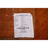 Tribal Orange Gabbeh Indian Runner Rug Handmade Wool Carpet - 2'7"x 9'9"