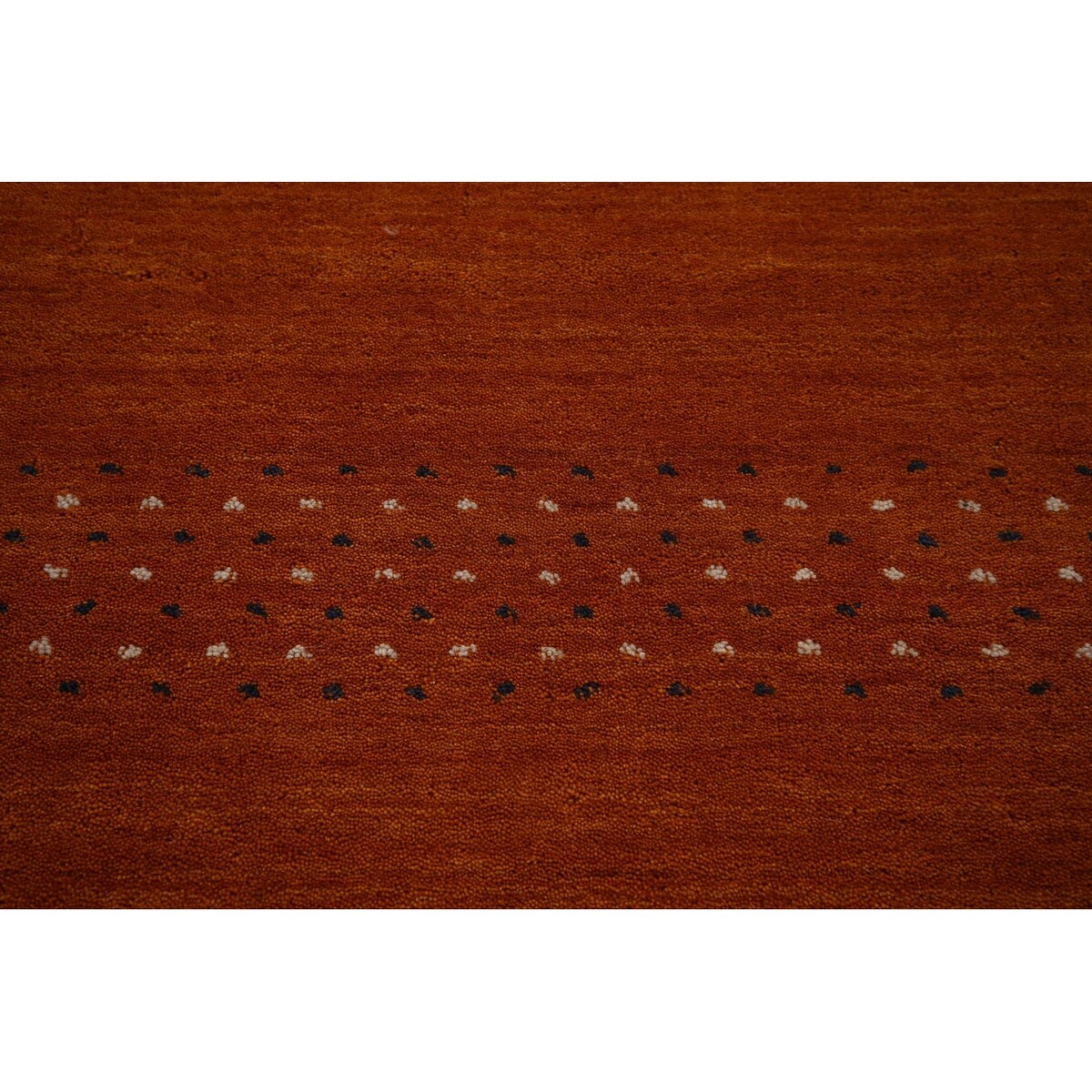 Tribal Orange Gabbeh Indian Runner Rug Handmade Wool Carpet - 2'7"x 9'9"