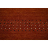Tribal Orange Gabbeh Indian Runner Rug Handmade Wool Carpet - 2'7"x 9'9"